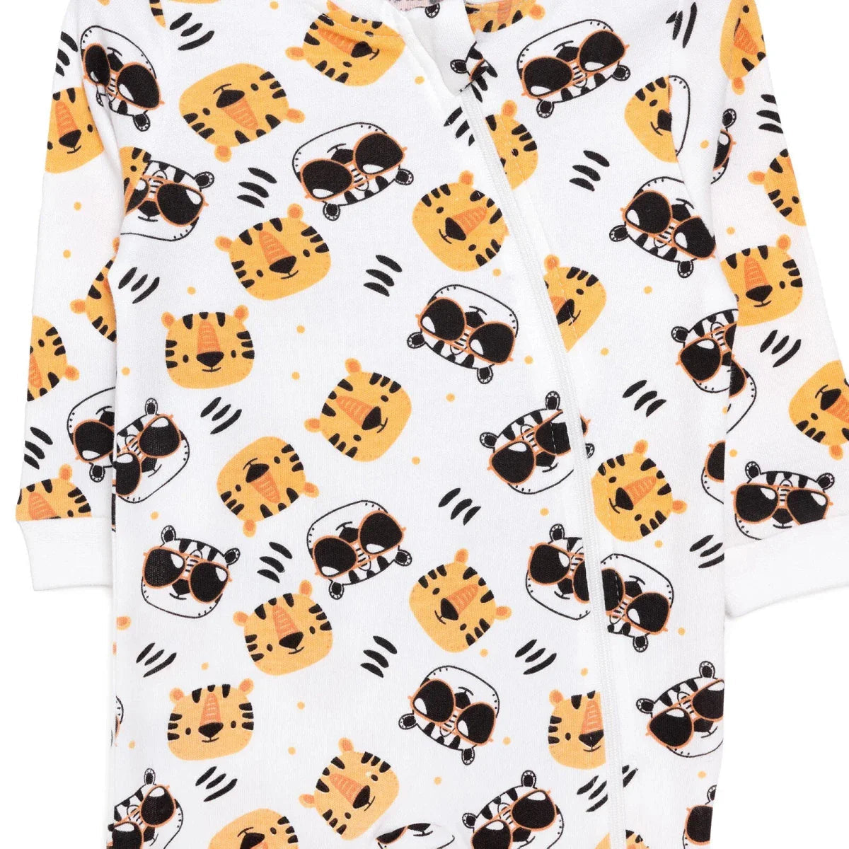 HelloBaby Boys Romper Zip-up Crew Neck Long Leg Long Sleeve - Ecru ebebek