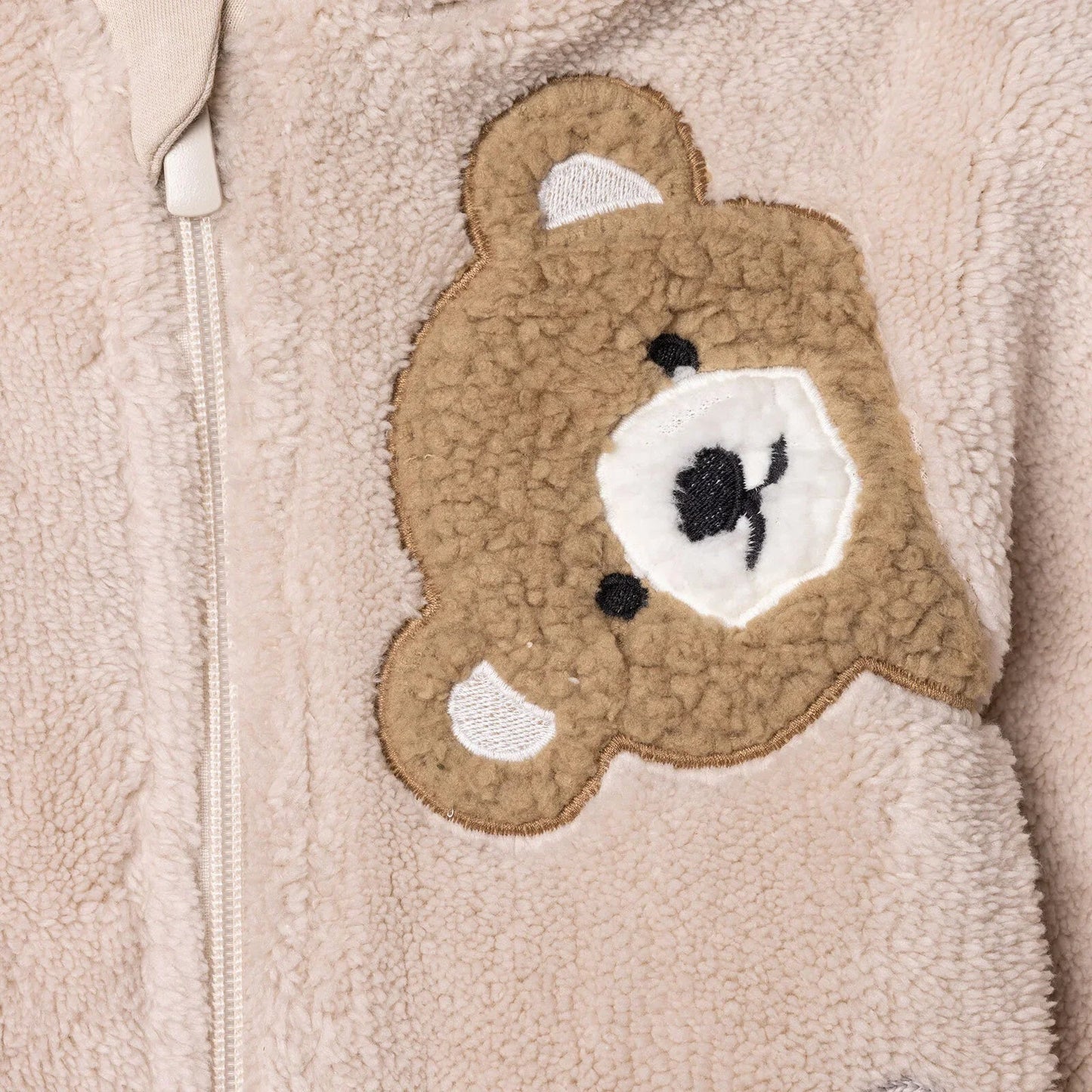 Midimod Newborn Welsoft Footed Jumpsuit - Ecru ebebek