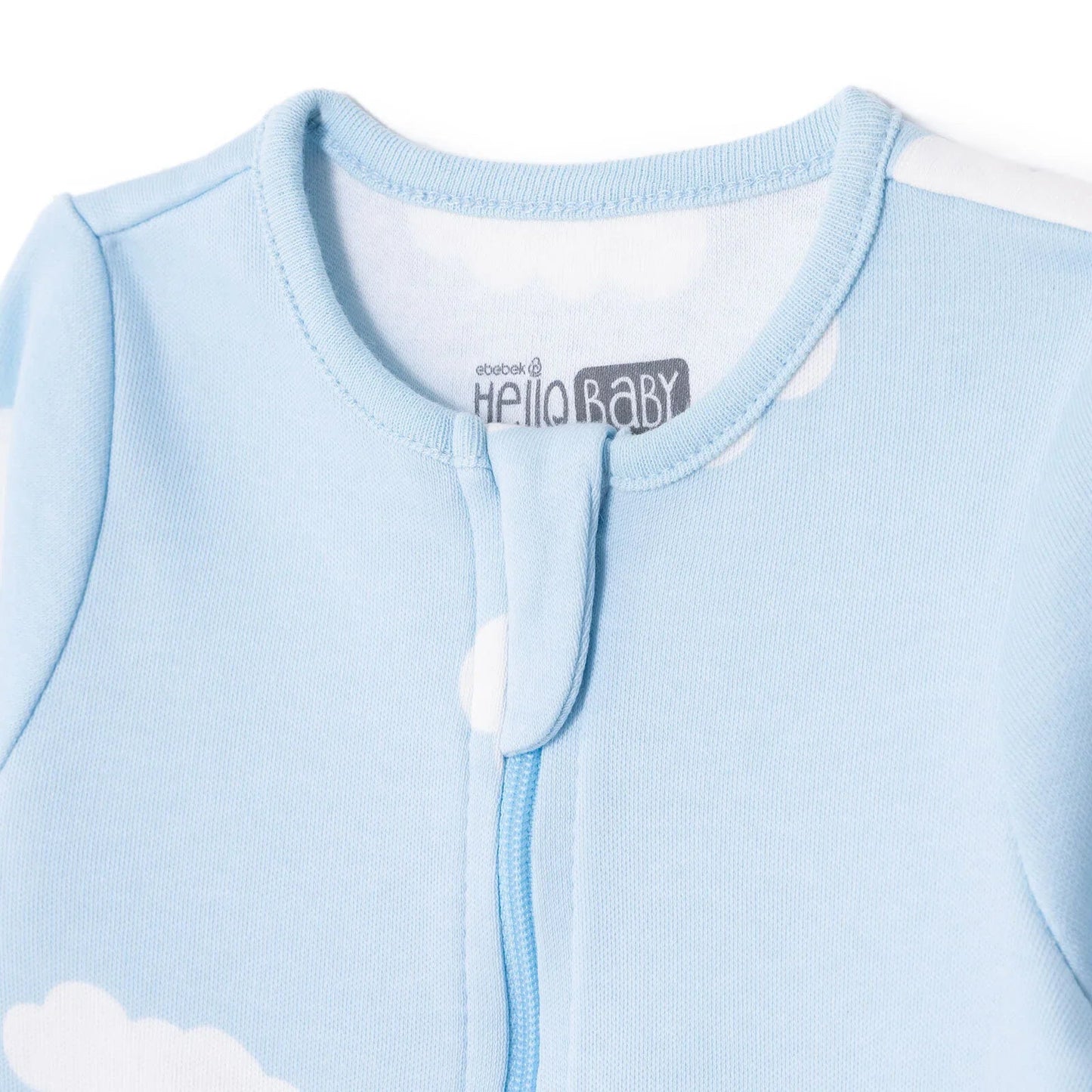 HelloBaby Newborn Footed Jumpsuit - Light Blue ebebek