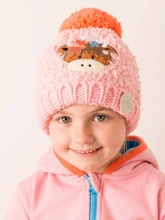 Bonnie Highland Cow Winter Hat Pebble Children’s Wear