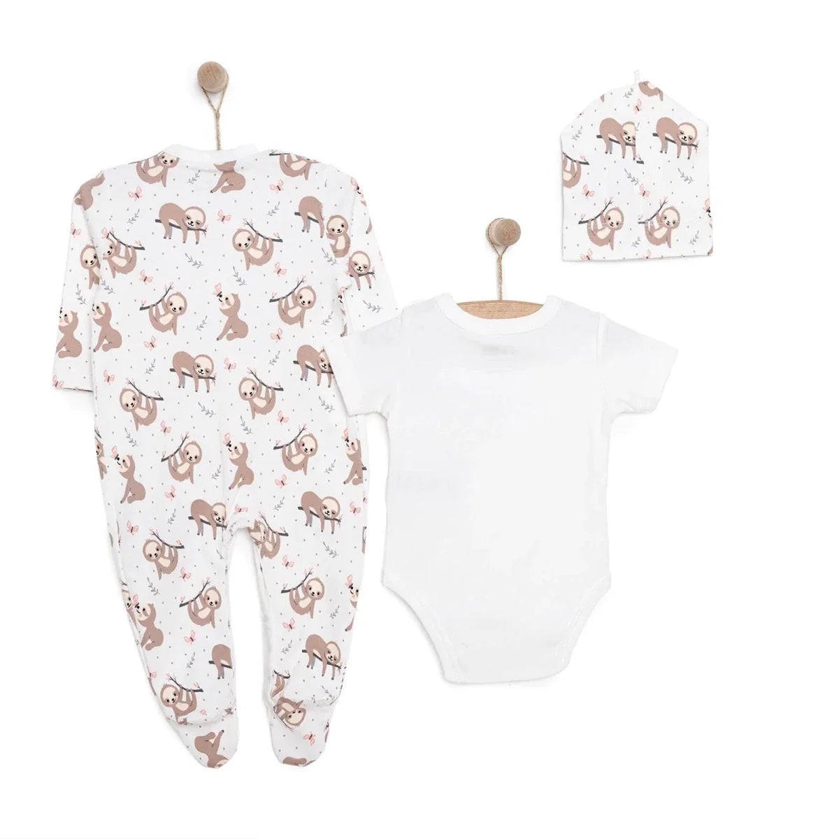 HelloBaby Girl Jumpsuit-Body-Hat - Ecru ebebek