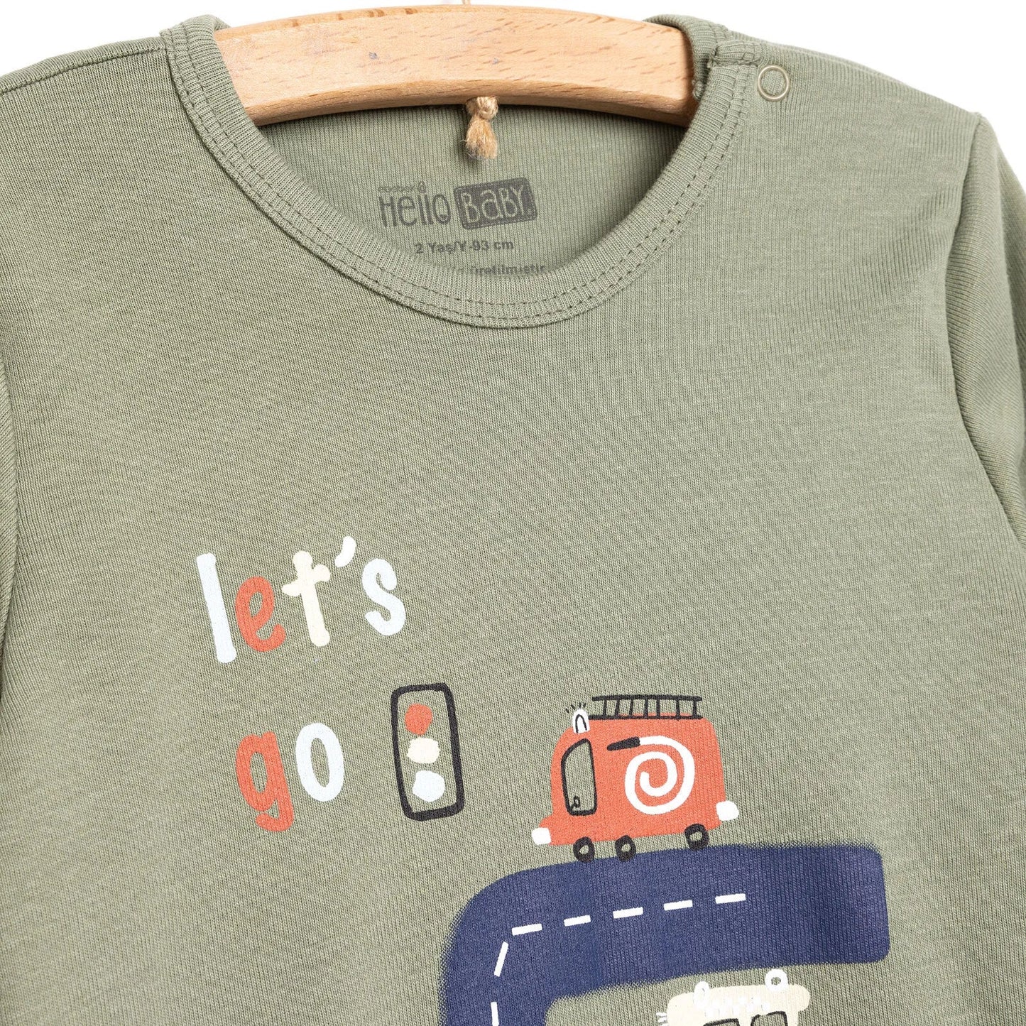 HelloBaby Baby Boy Long Sleeve Bodysuit 2pcs - Khaki ebebek