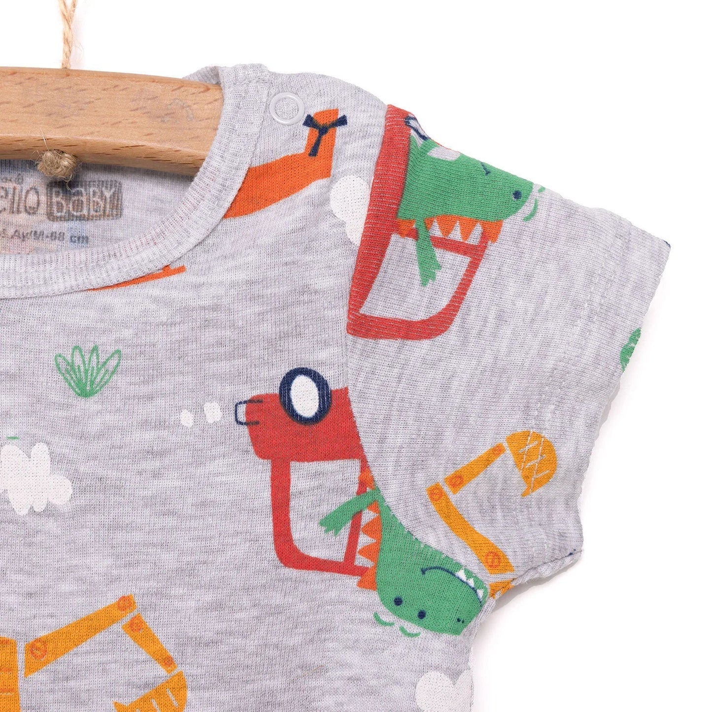 HelloBaby Baby Boy Short Sleeve Body - Grey Melange ebebek