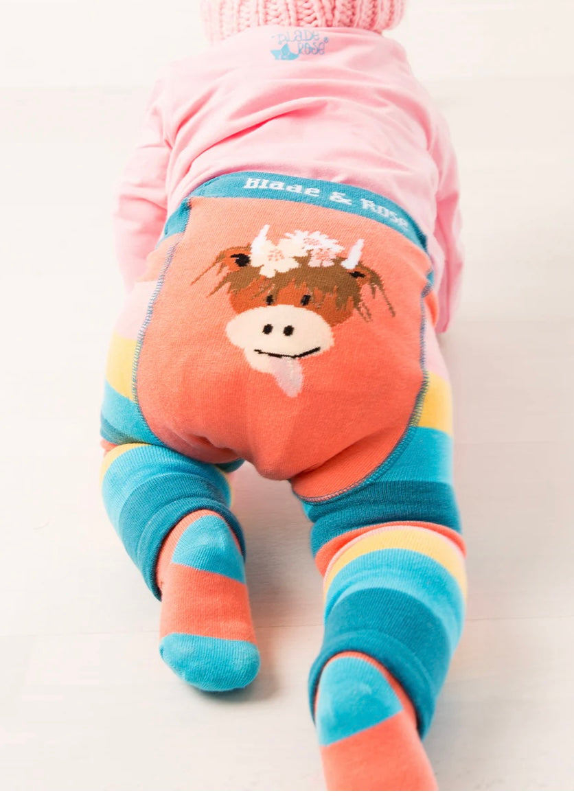 Bonnie Highland Cow Leggings Pebble Children’s Wear