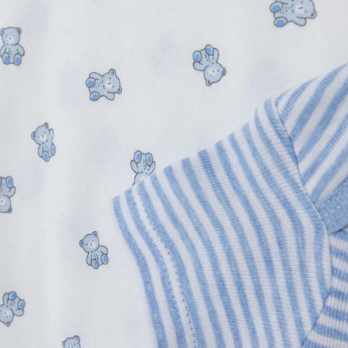 HelloBaby Boys 2-Pack Short Sleeve Bodysuits Striped with Poppers Envelope Neck Short Sleeve - Light Blue ebebek