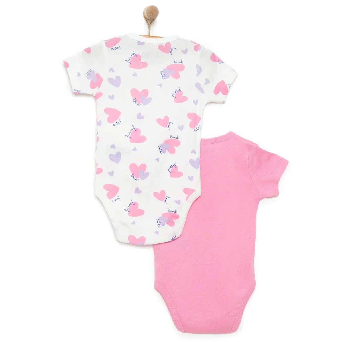 HelloBaby 2-Pack Short Sleeve Bodysuits Girls - Purple ebebek