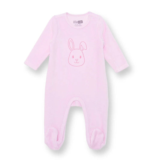 HelloBaby Newborn Velvet Footed Jumpsuit - Pink ebebek
