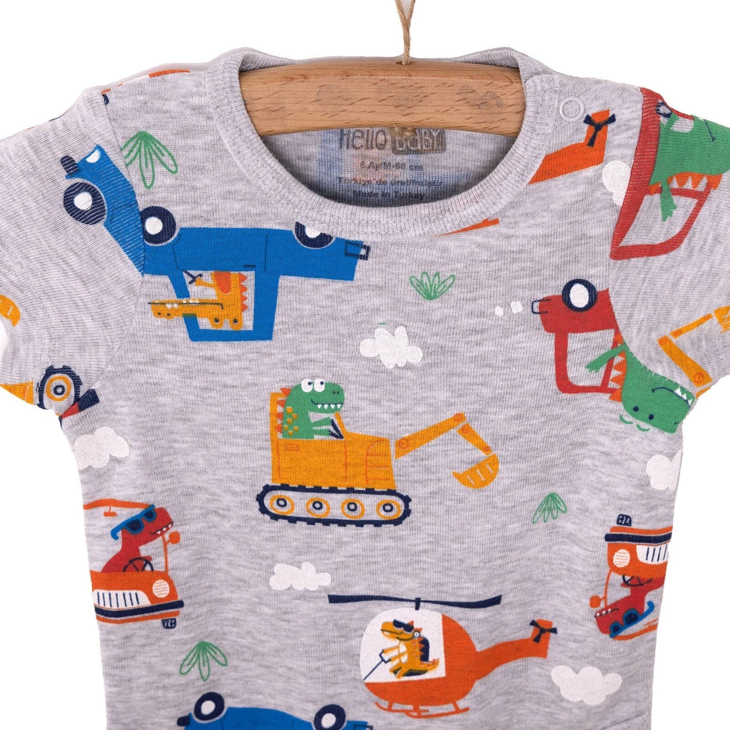 HelloBaby Baby Boy Short Sleeve Body - Grey Melange ebebek