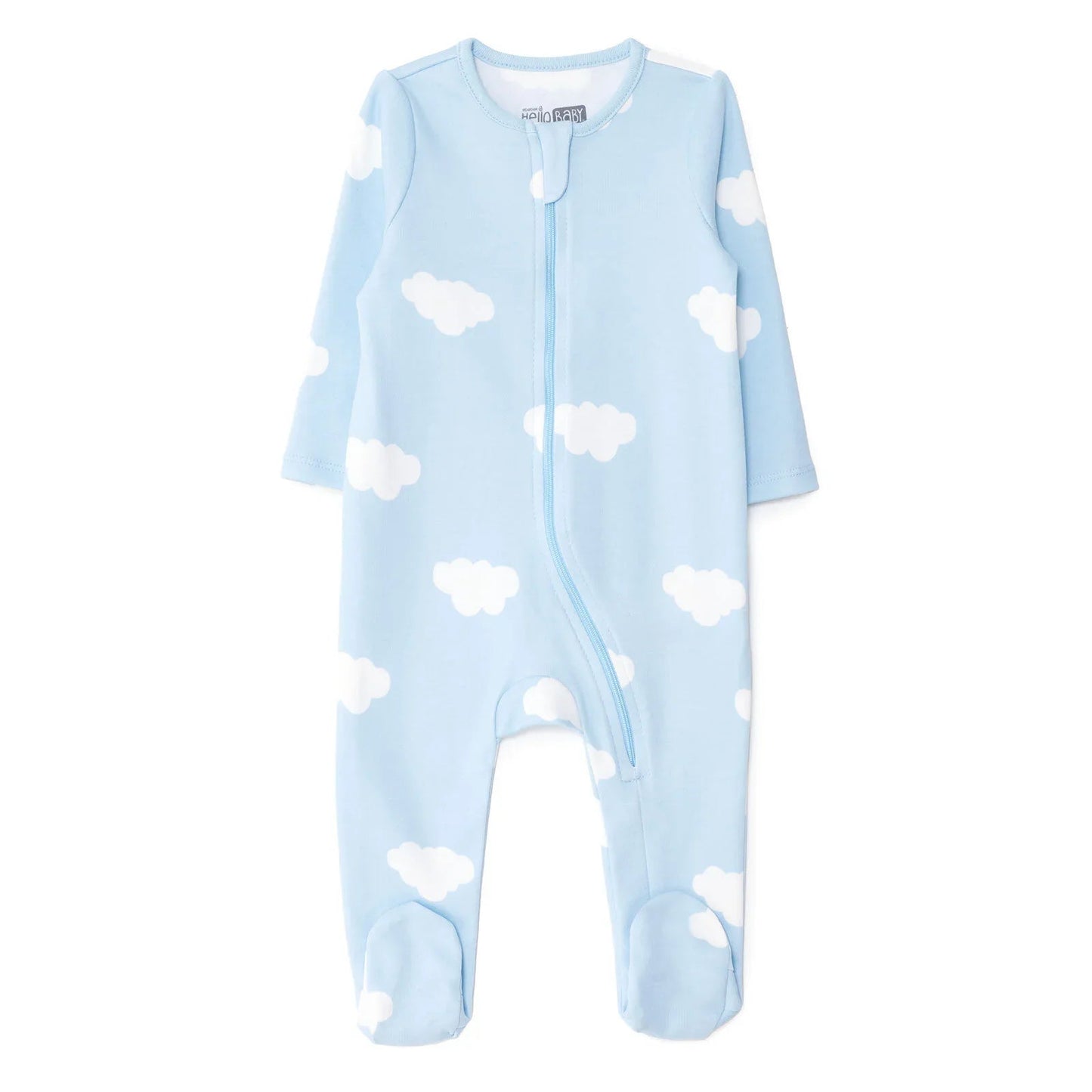 HelloBaby Newborn Footed Jumpsuit - Light Blue ebebek