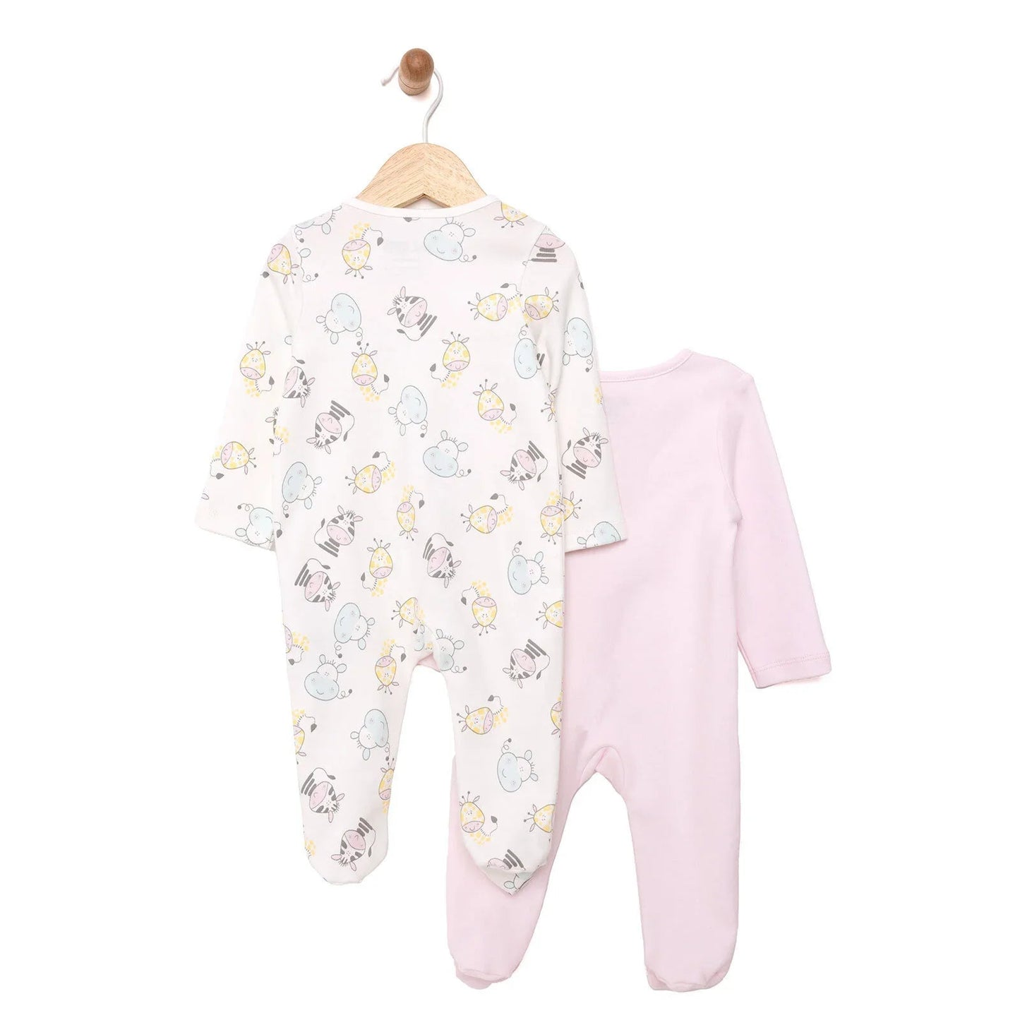 HelloBaby Newborn Girl Footed Jumpsuit - Ecru ebebek