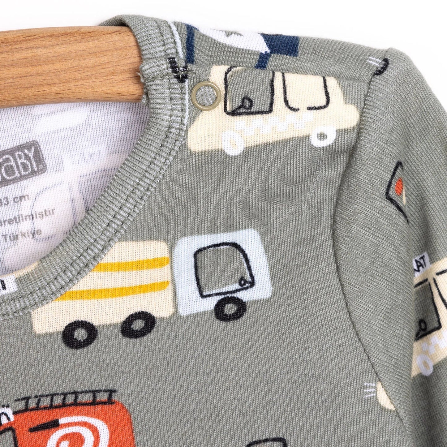HelloBaby Baby Boy Long Sleeve Bodysuit 2pcs - Khaki ebebek