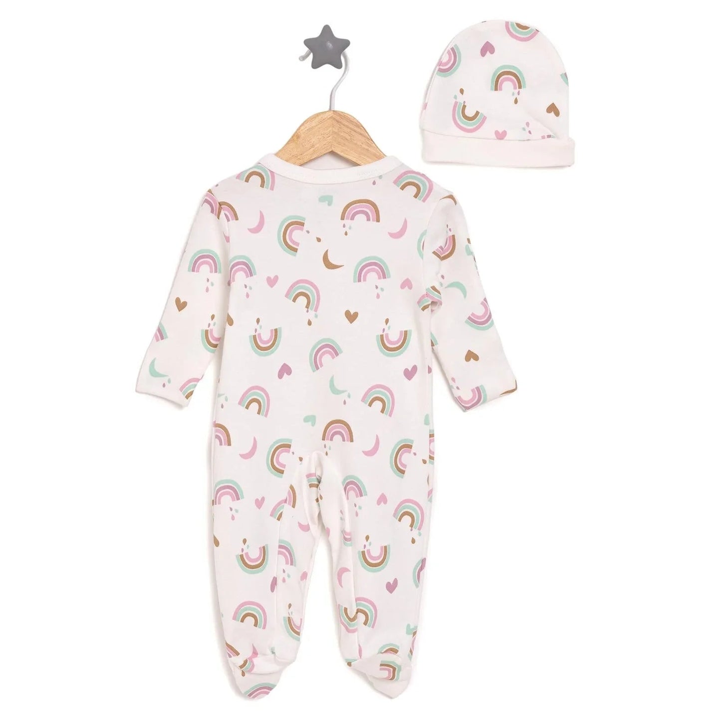 HelloBaby Girl Jumpsuit-Hat - Ecru ebebek