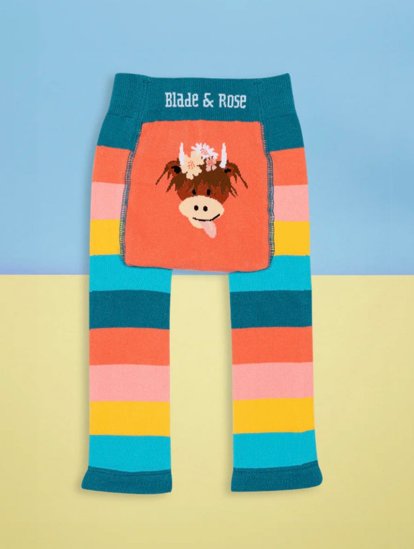Bonnie Highland Cow Leggings Pebble Children’s Wear
