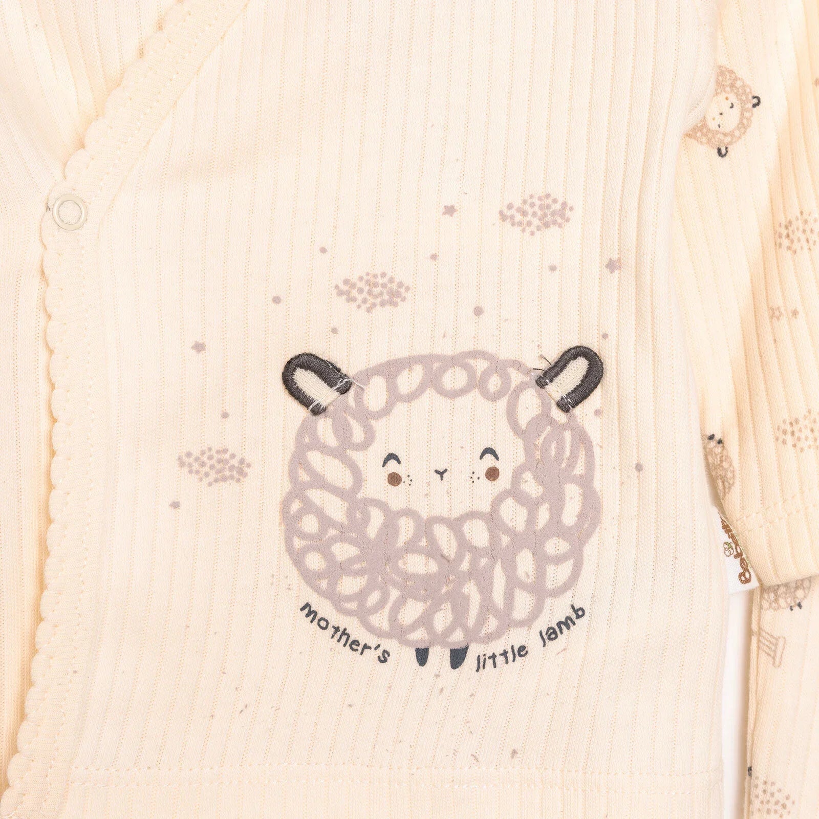 Bebetto Newborn Baby Girl Top-Footed Jumpsuit- Hat - Ecru ebebek