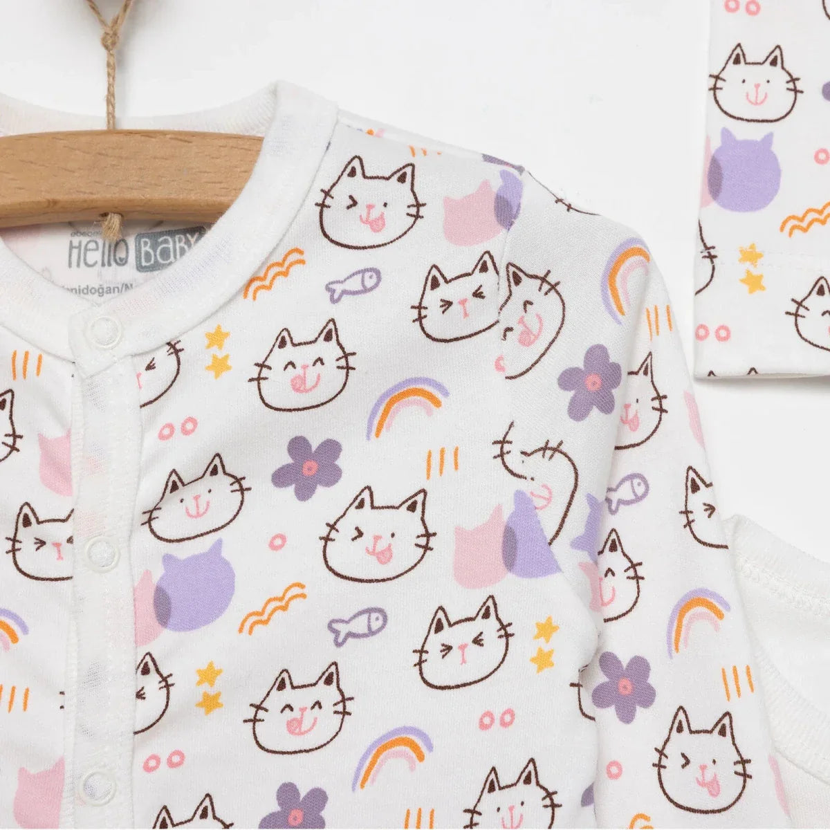 Baby Girl Sleepsuit Bodysuit & Hat Set - Ecru ebebek