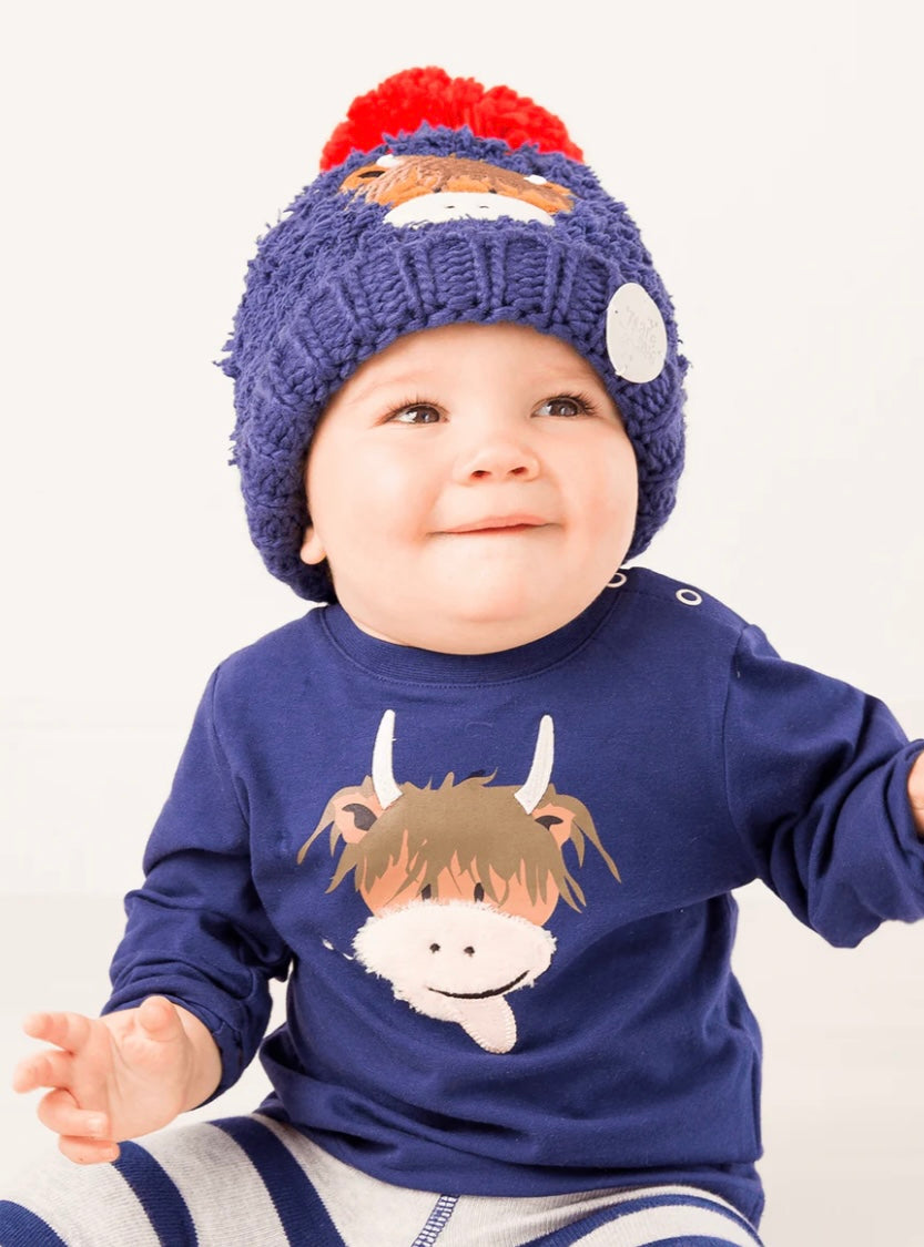 Hamish Highland Cow Winter Hat Pebble Children’s Wear