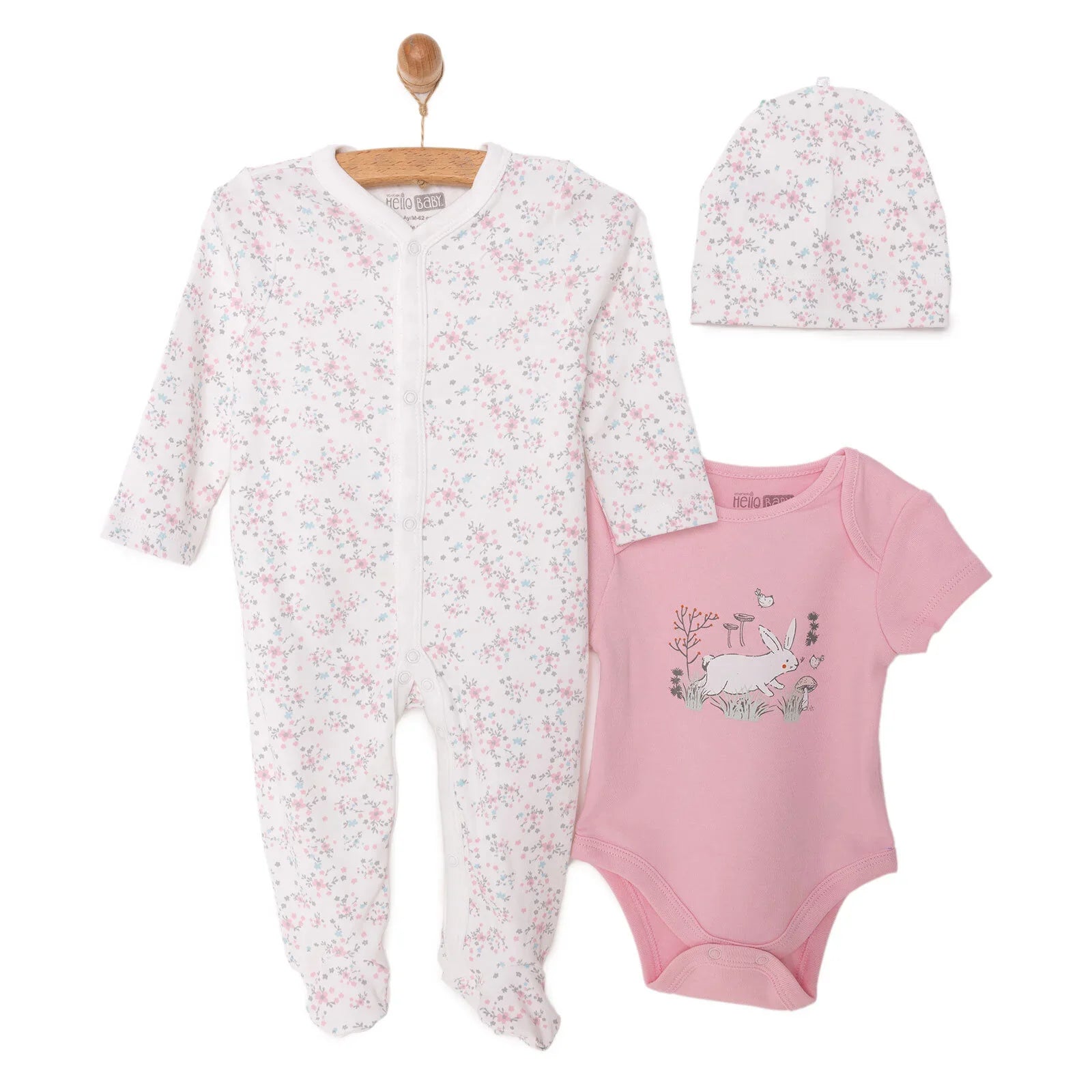 HelloBaby Girl Jumpsuit-Top-Hat - Ecru ebebek