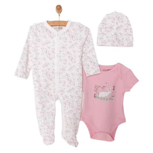 HelloBaby Girl Jumpsuit-Top-Hat - Ecru ebebek