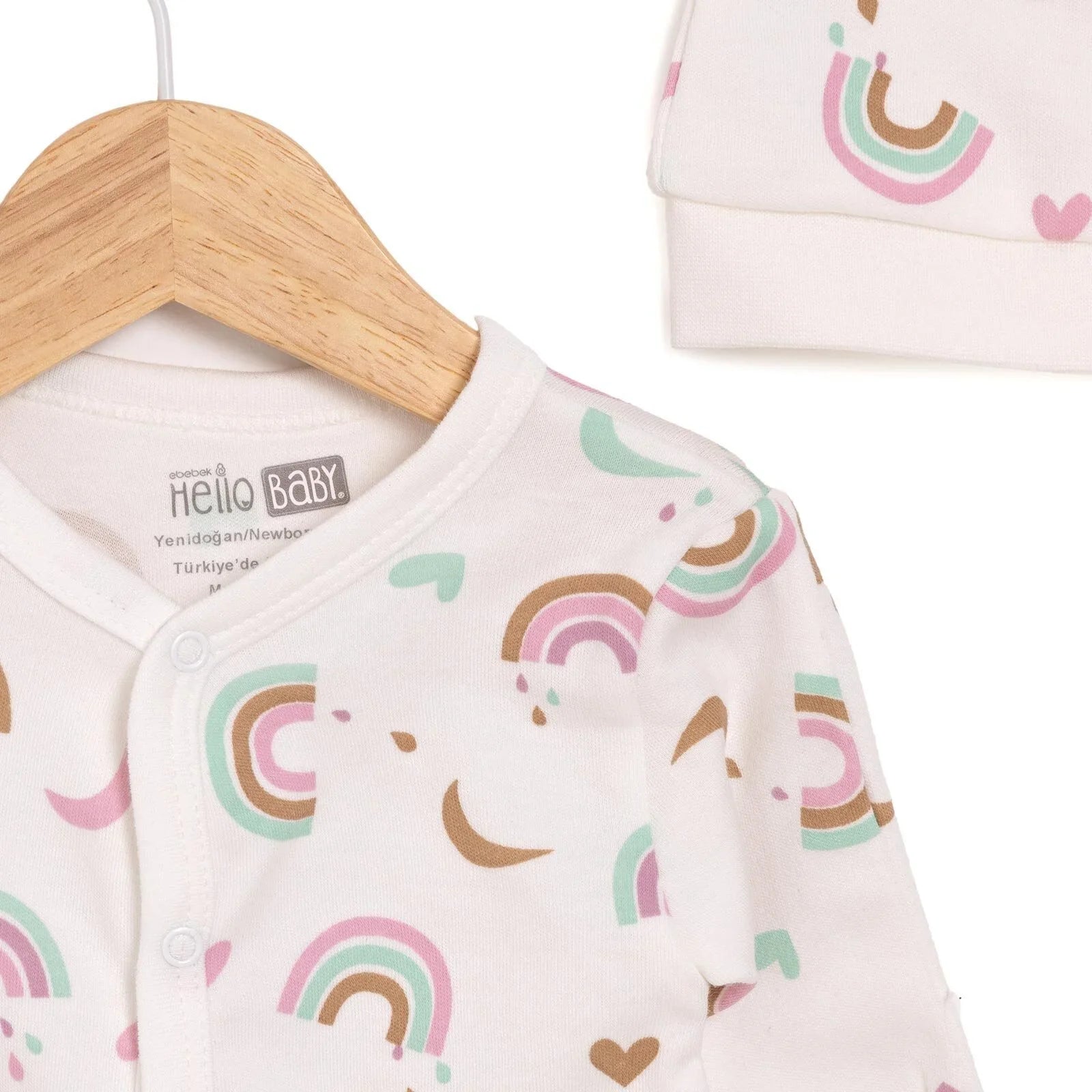 HelloBaby Girl Jumpsuit-Hat - Ecru ebebek