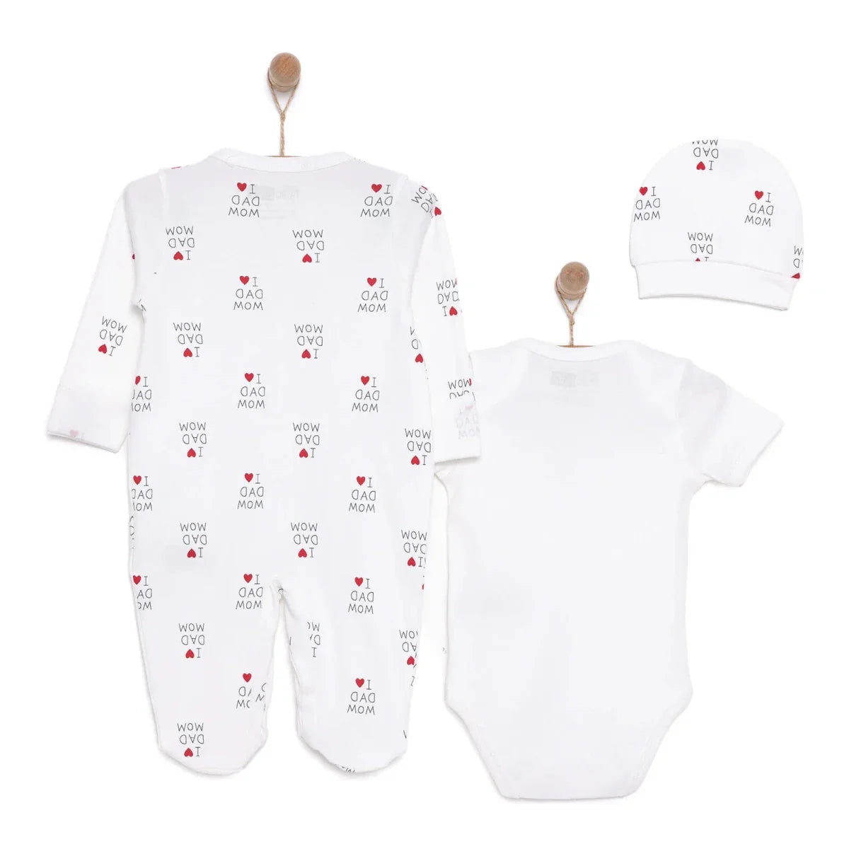 HelloBaby Newborn Baby Mom&Dad Jumpsuit - Ecru ebebek