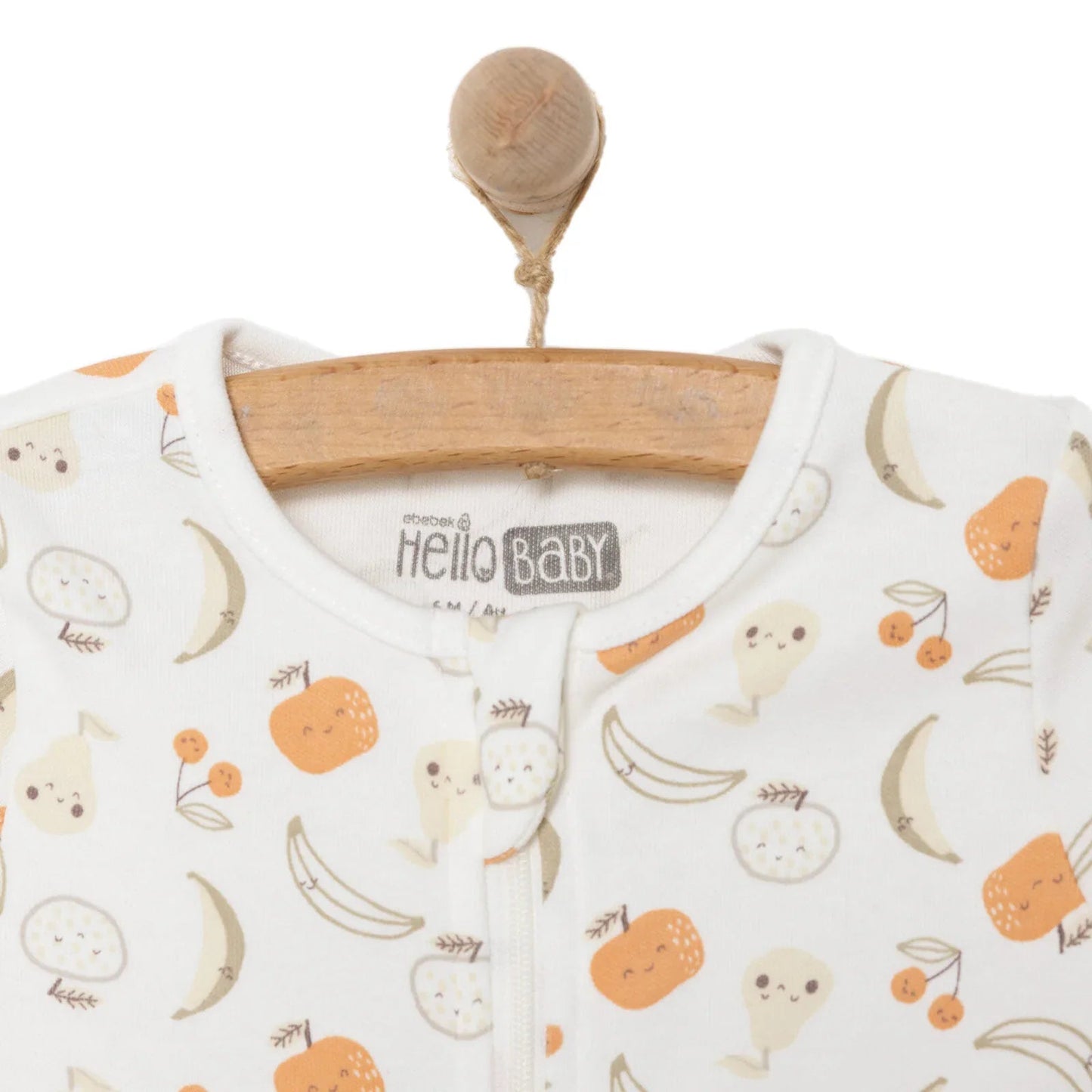 HelloBaby Newborn Girl Organic Footed Jumpsuit - Ecru ebebek