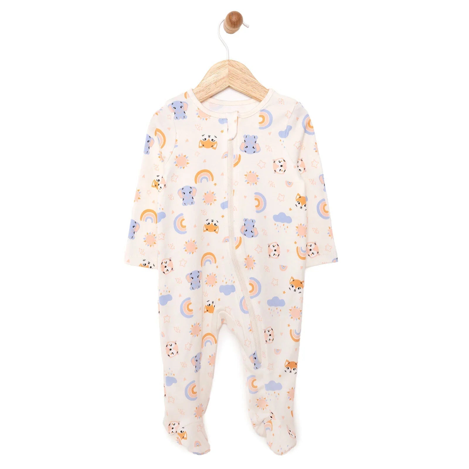 HelloBaby Newborn Girl Footed Jumpsuit - Beige ebebek