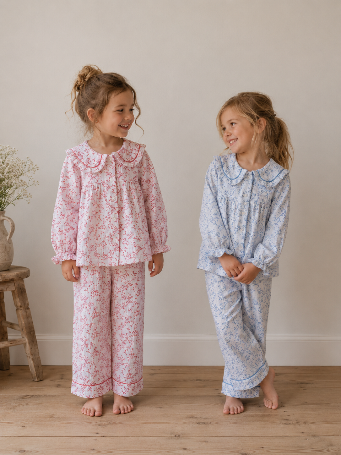 Pink Paisley Organic Muslin Pyjamas WooWoo London