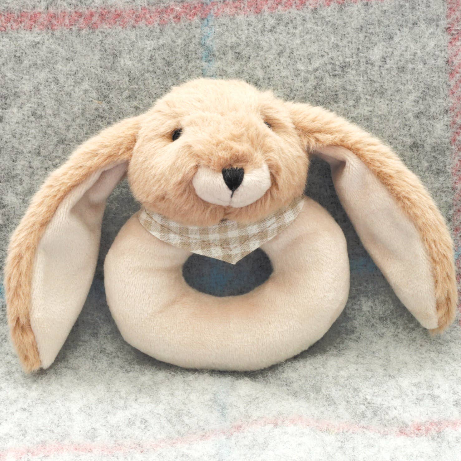Bunny Baby Rattle Soft Toy Brown Premium Plush Jomanda Soft Toys & Accessories - UK Based