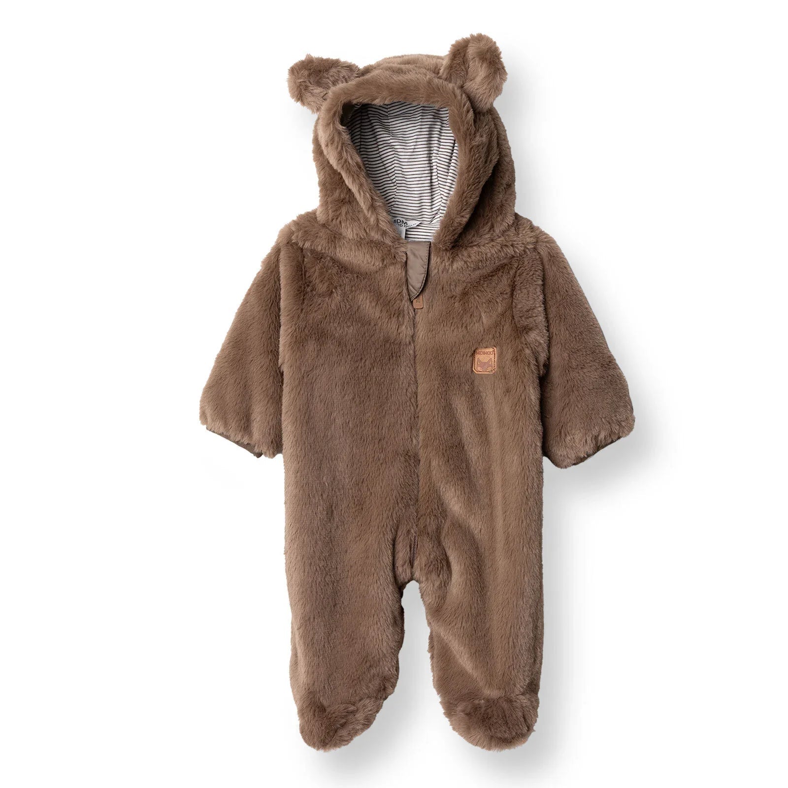 Midimod Newborn Welsoft Footed Jumpsuit - Brown ebebek