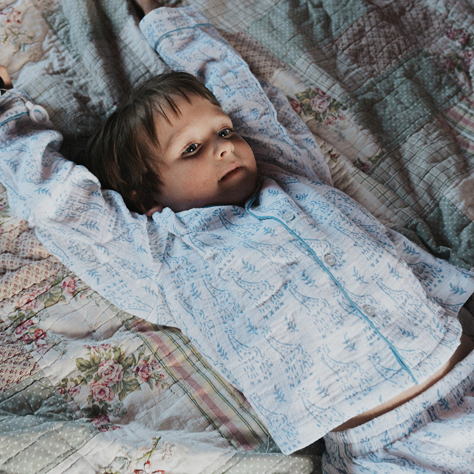 Blue Giraffe Organic Muslin Pyjamas WooWoo London