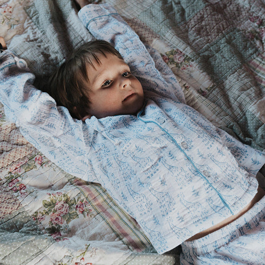 Blue Giraffe Organic Muslin Pyjamas WooWoo London