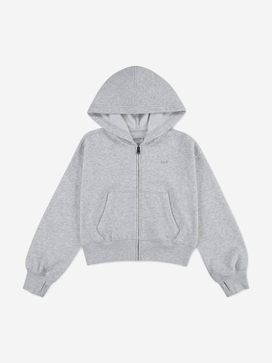 Abercrombie & Fitch Girls Essential Zip Up Top in Grey Childsplay Clothing