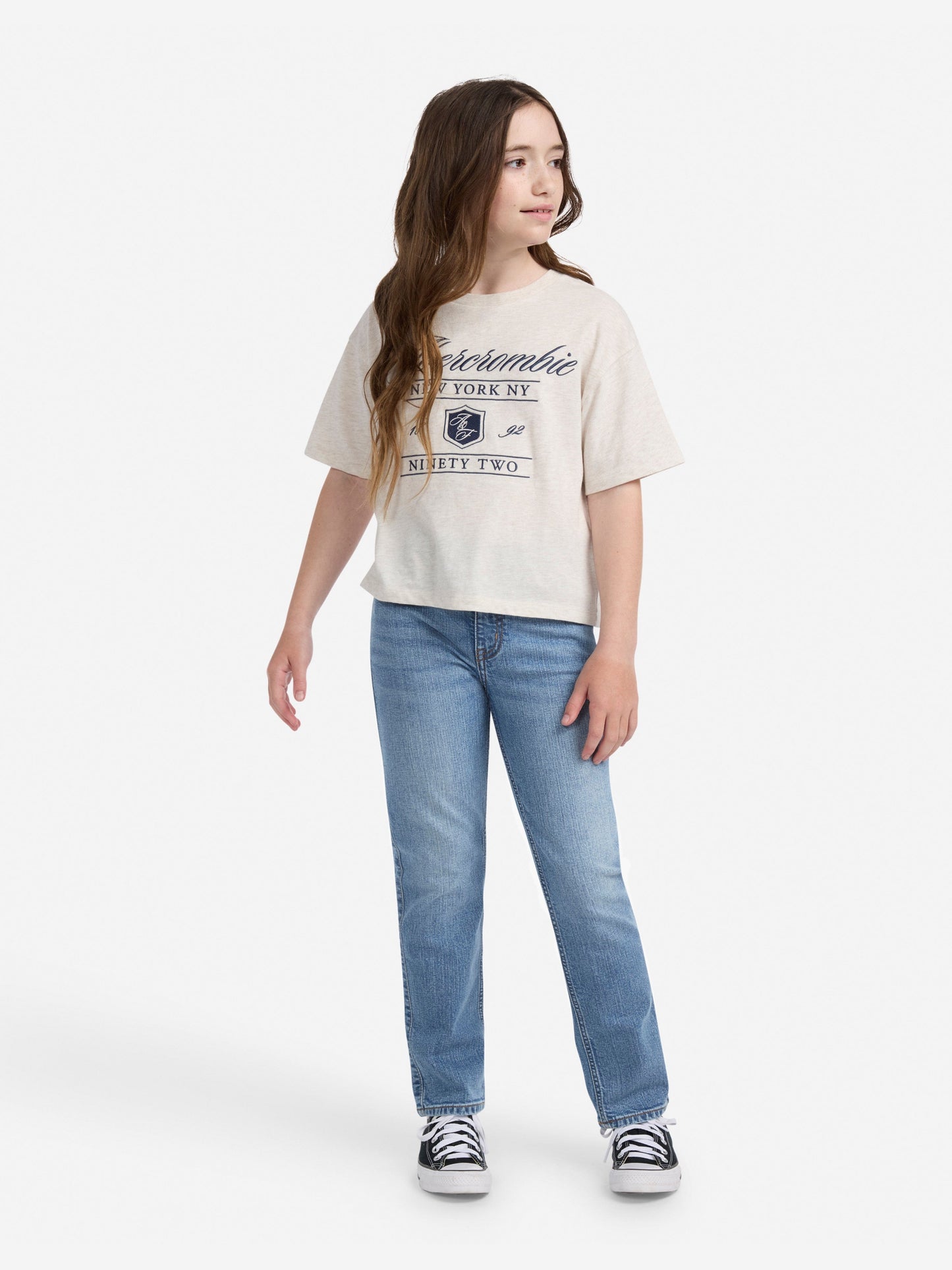 Abercrombie & Fitch Girls High Rise 90S Straight Jeans in Blue Childsplay Clothing