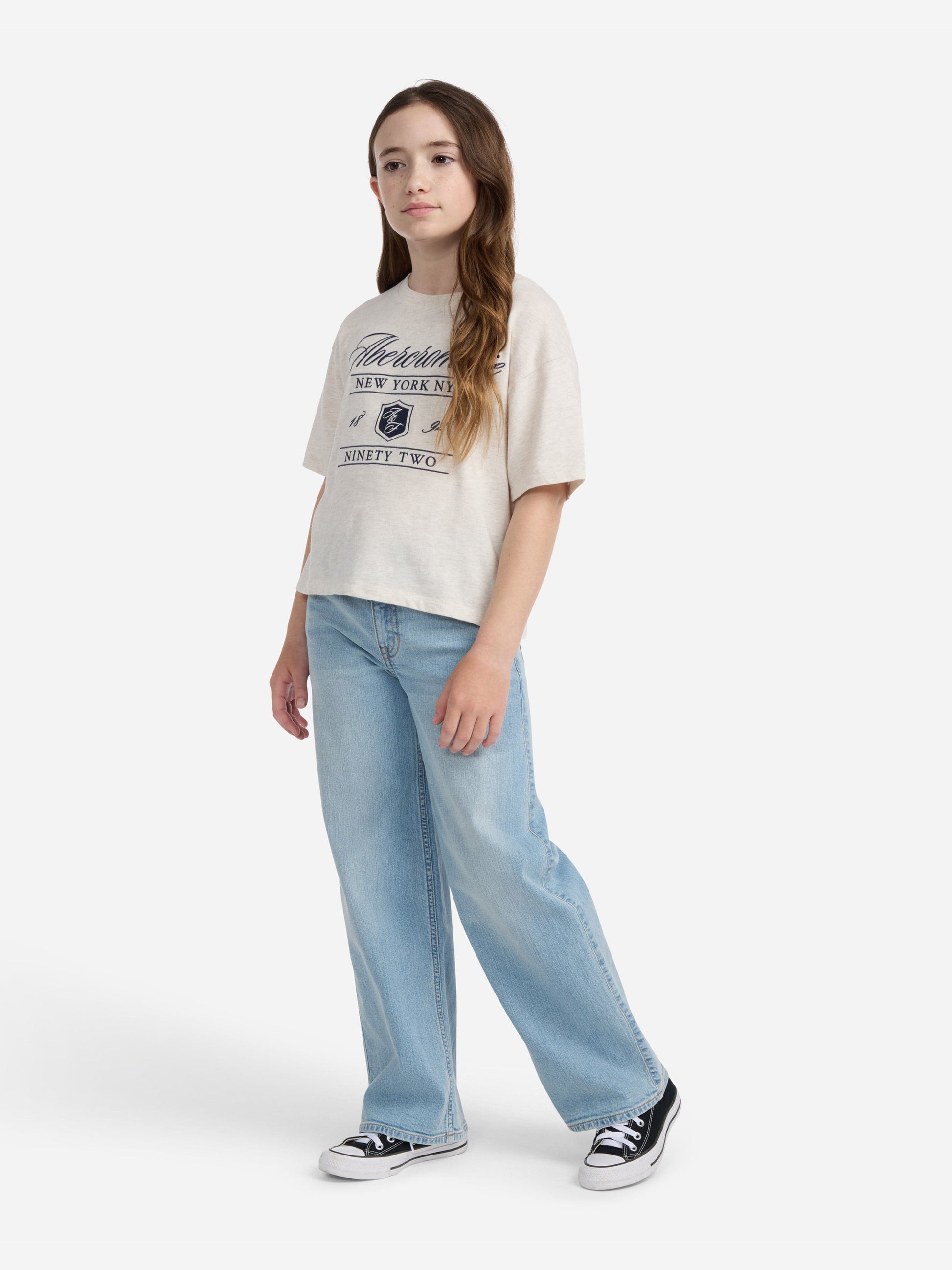 Abercrombie & Fitch Girls High Rise Wide Leg Jeans in Blue Childsplay Clothing