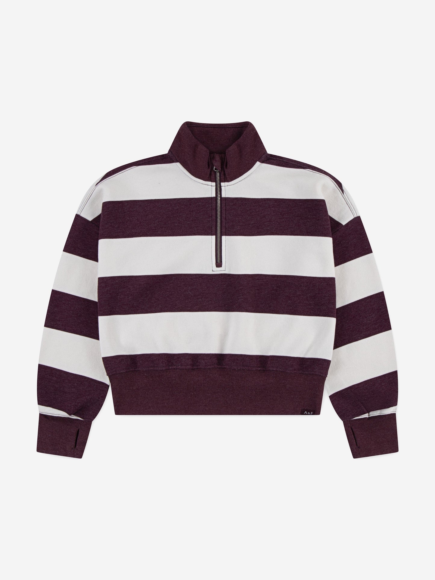 Abercrombie & Fitch Girls Quarter Zip Preppy Pullover in Red Childsplay Clothing