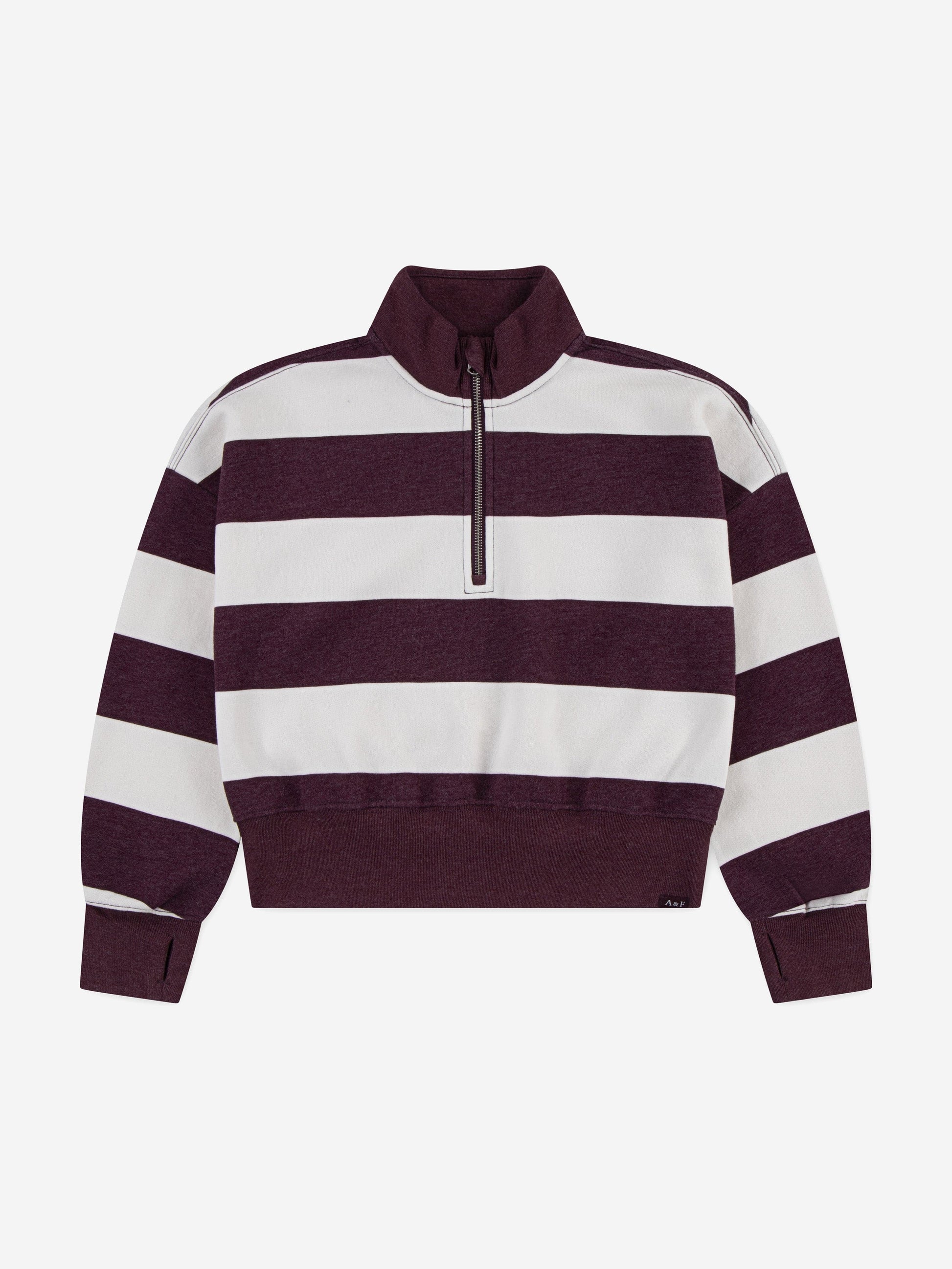 Abercrombie & Fitch Girls Quarter Zip Preppy Pullover in Red Childsplay Clothing