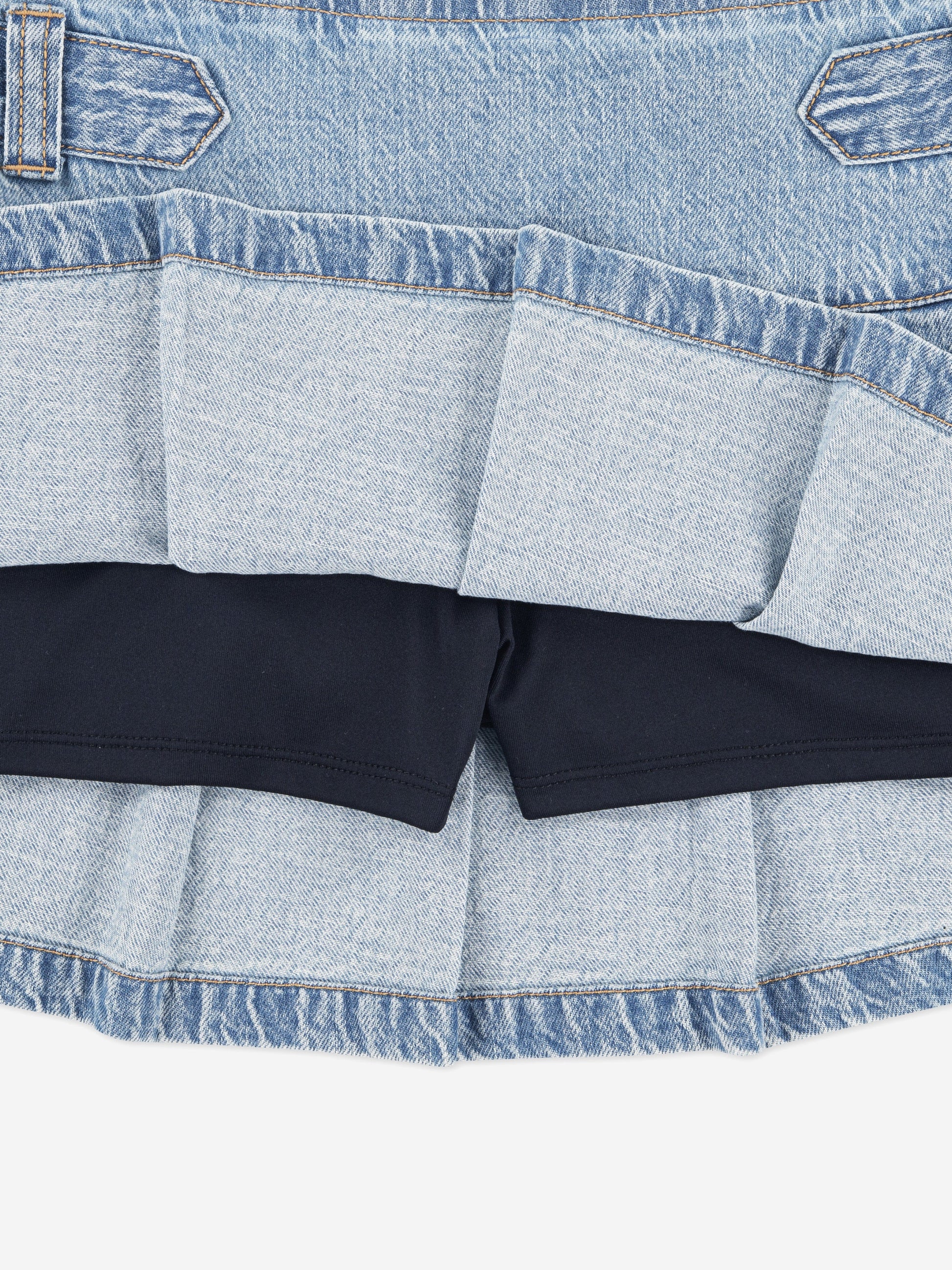 Abercrombie & Fitch Girls Pull Tab Pleated Skort in Blue Childsplay Clothing