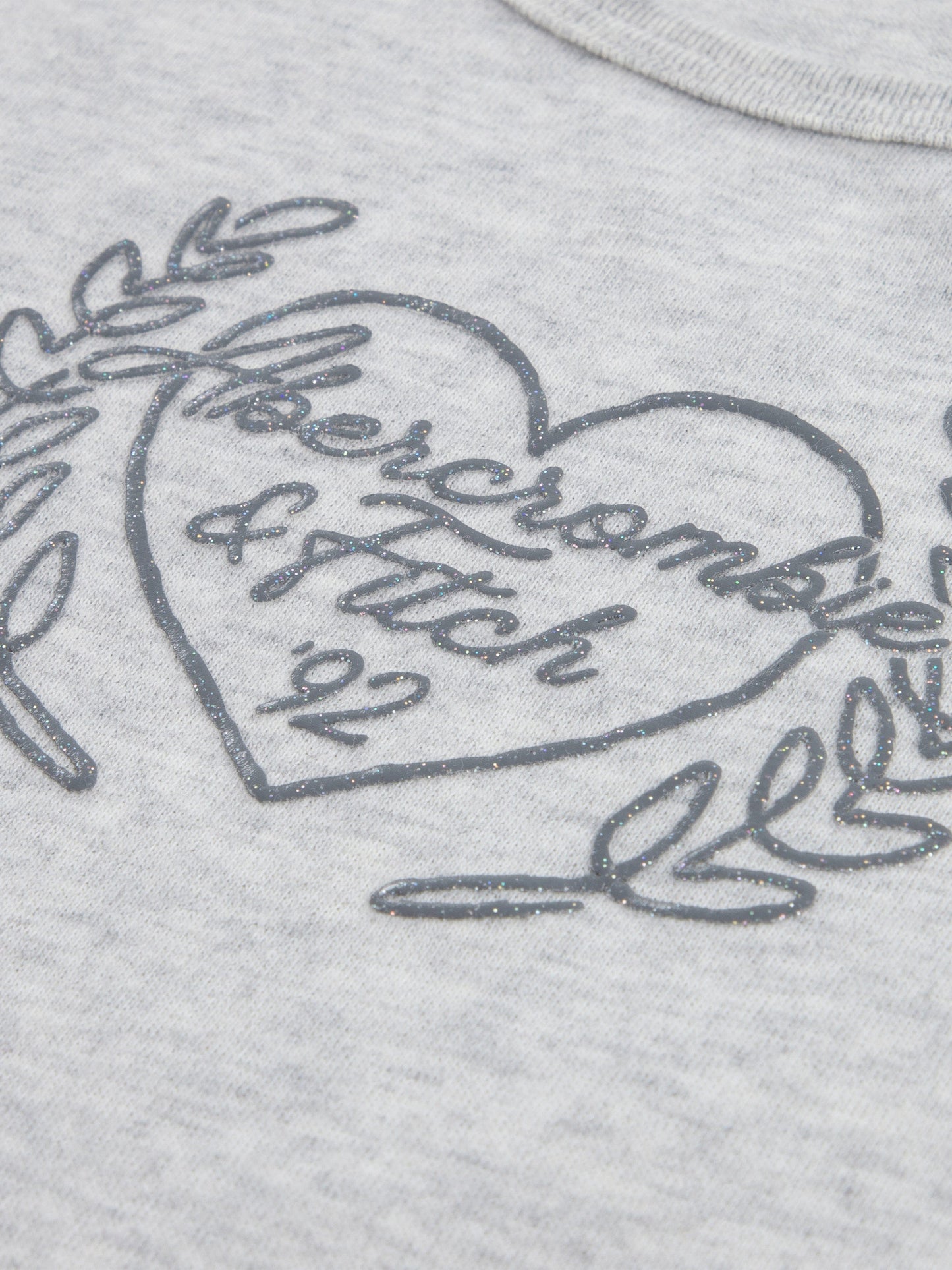 Abercrombie & Fitch Girls Laurel Heart T-Shirt in Grey Childsplay Clothing