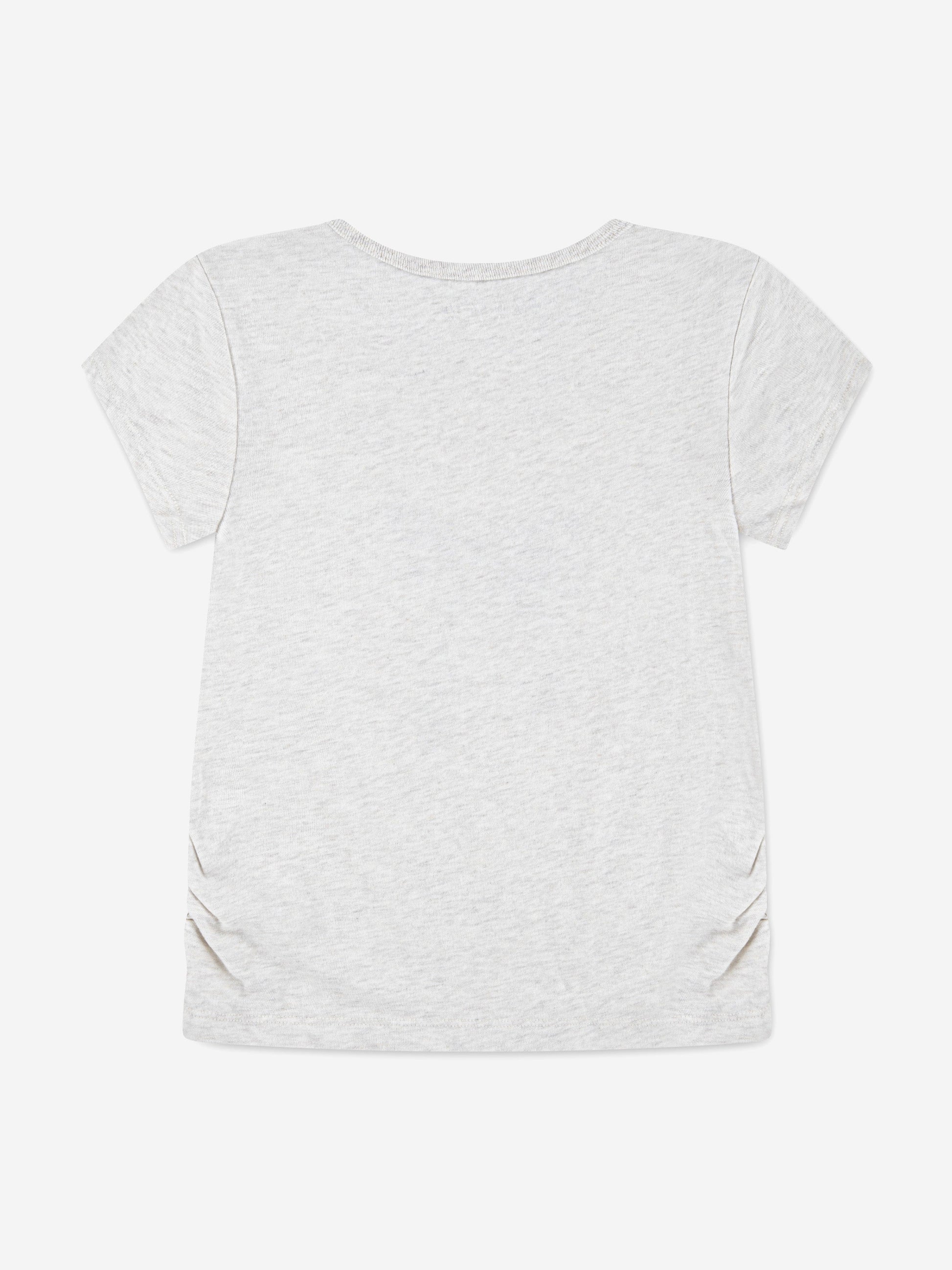 Abercrombie & Fitch Girls Pearl Bow Ruched T-Shirt in Grey Childsplay Clothing