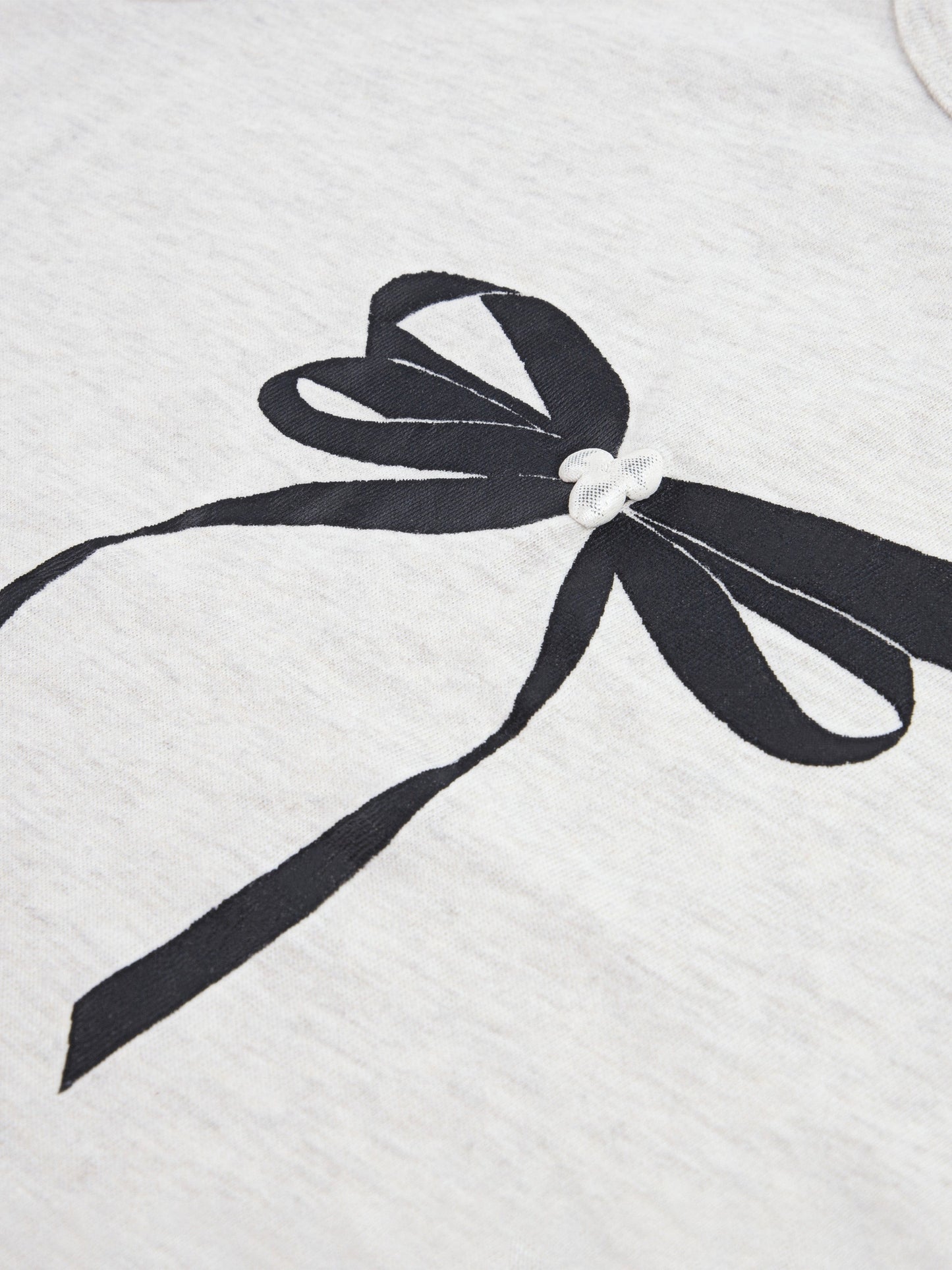 Abercrombie & Fitch Girls Pearl Bow Ruched T-Shirt in Grey Childsplay Clothing