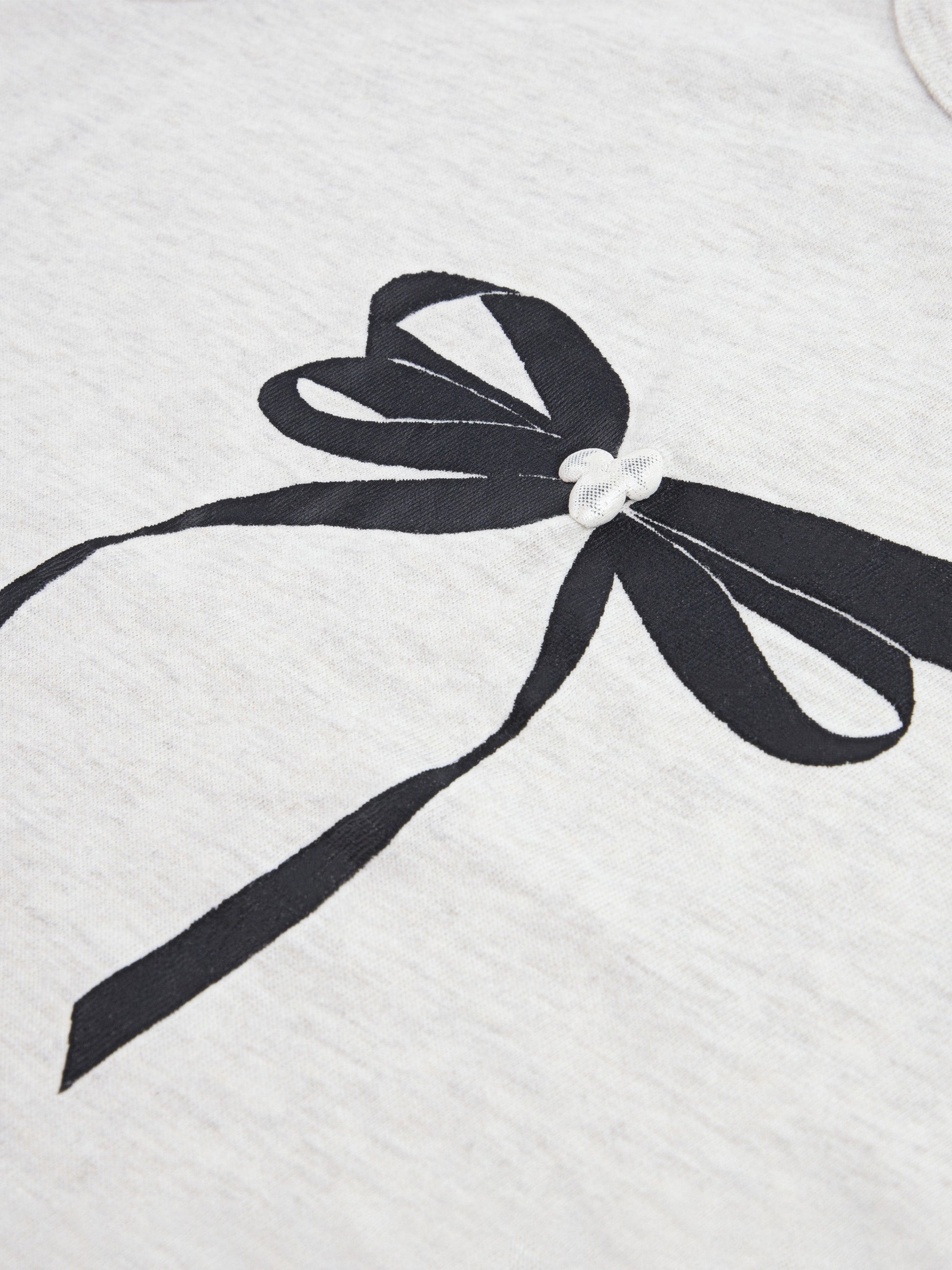 Abercrombie & Fitch Girls Pearl Bow Ruched T-Shirt in Grey Childsplay Clothing