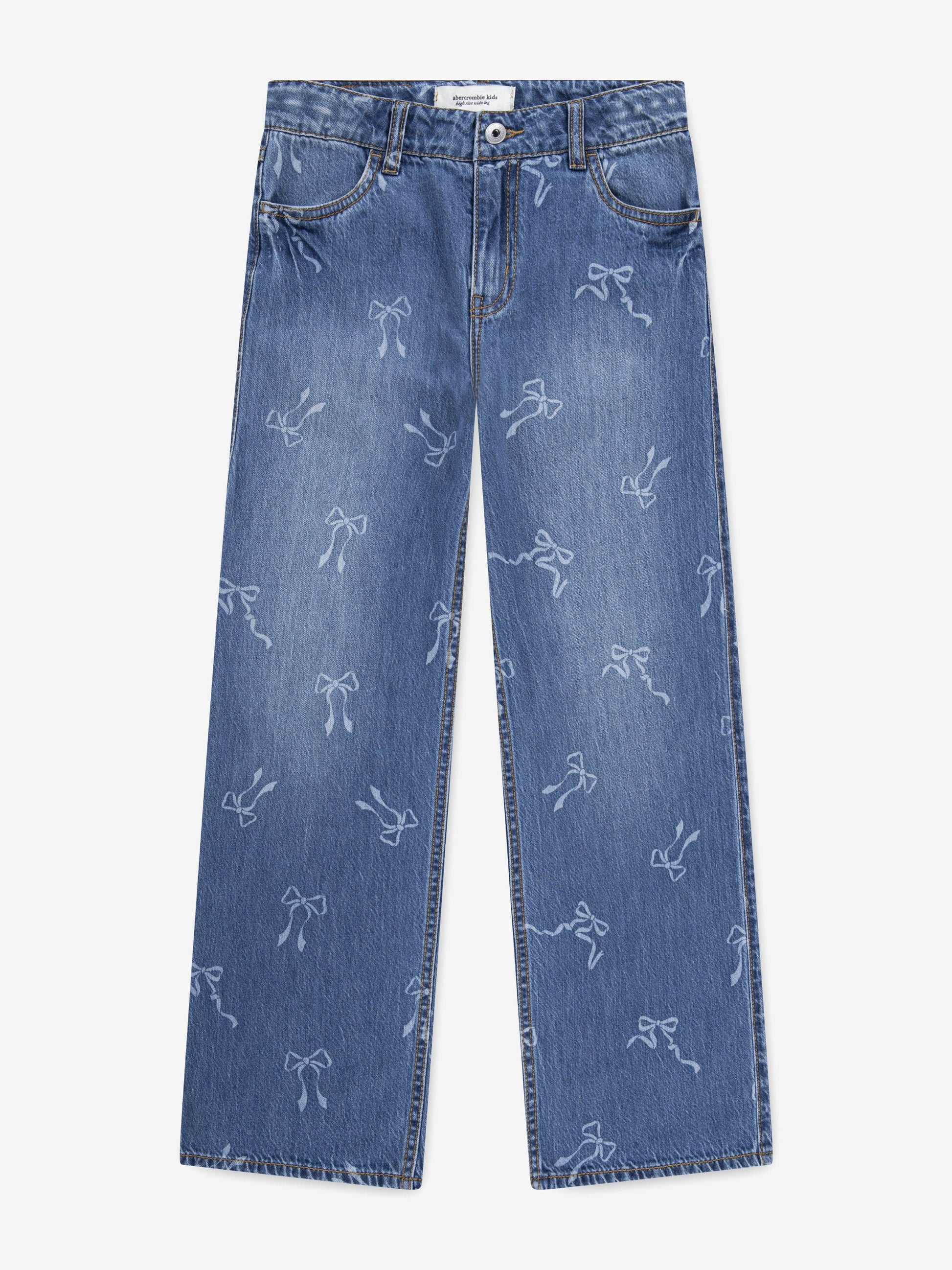 Abercrombie & Fitch Girls HR Discharge Wide Leg Jeans in Blue Childsplay Clothing