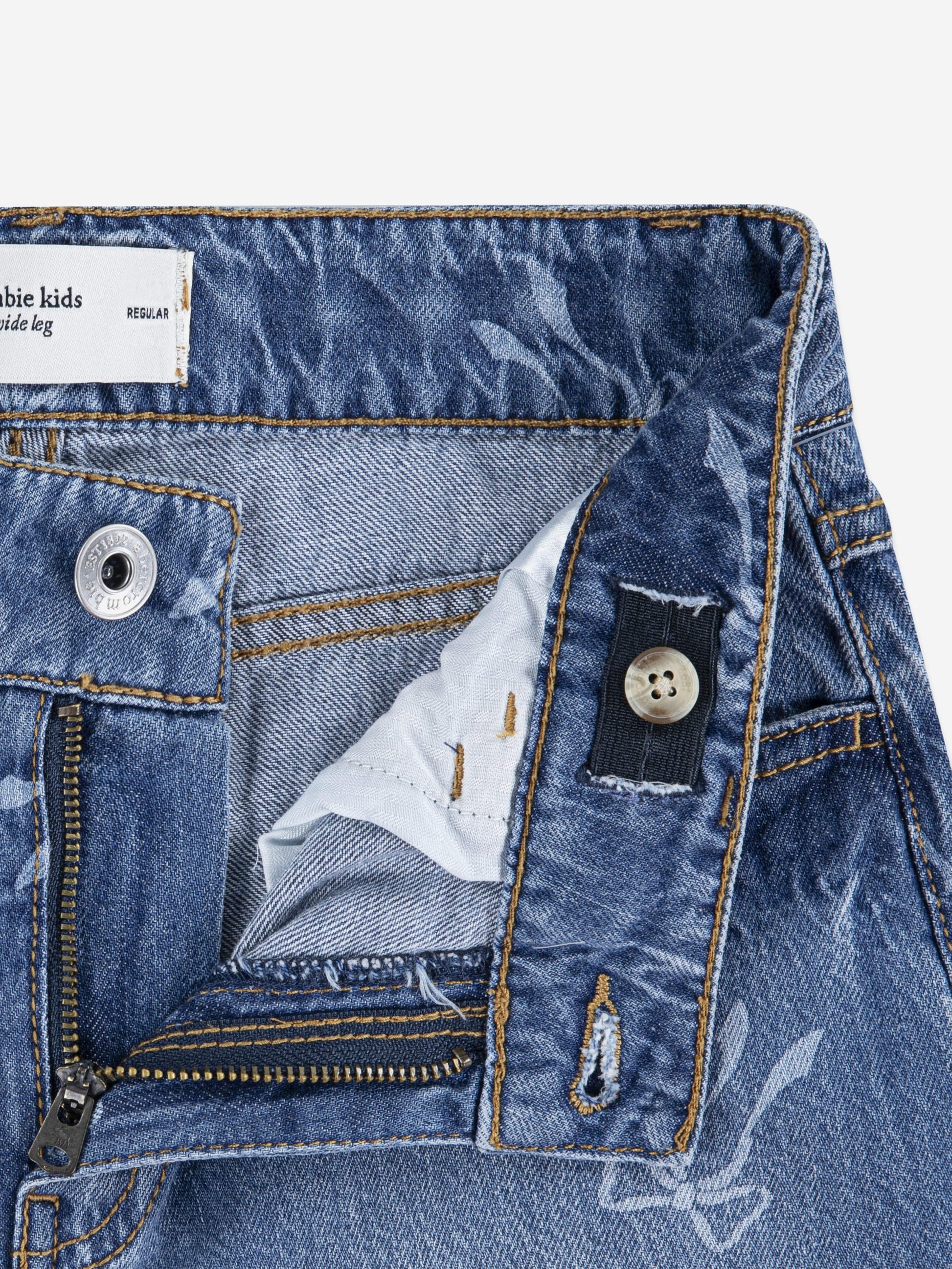 Abercrombie & Fitch Girls HR Discharge Wide Leg Jeans in Blue Childsplay Clothing