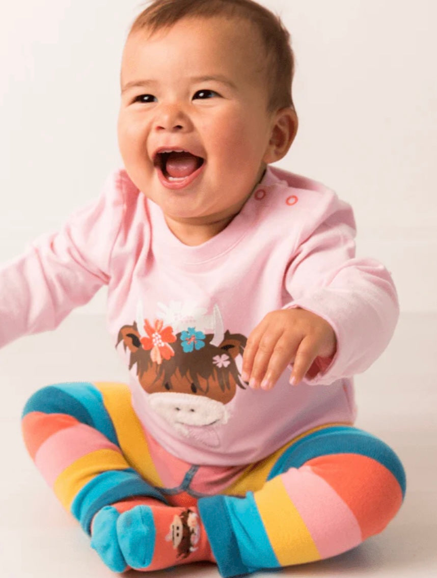 Bonnie Highland Cow Top Pebble Children’s Wear