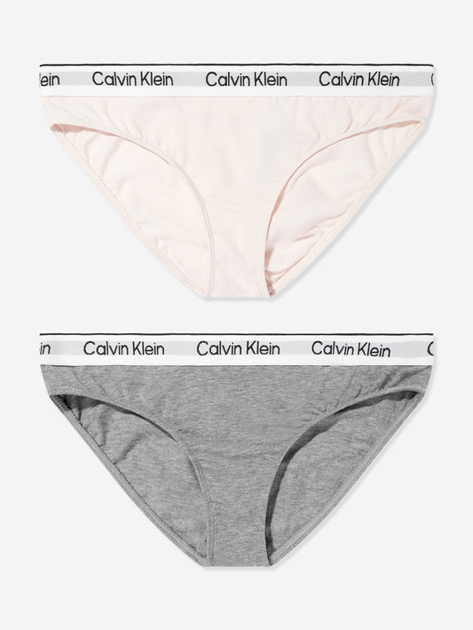 Calvin Klein Girls 2 Pack Bikini Knickers Set in Multicolour Childsplay Clothing
