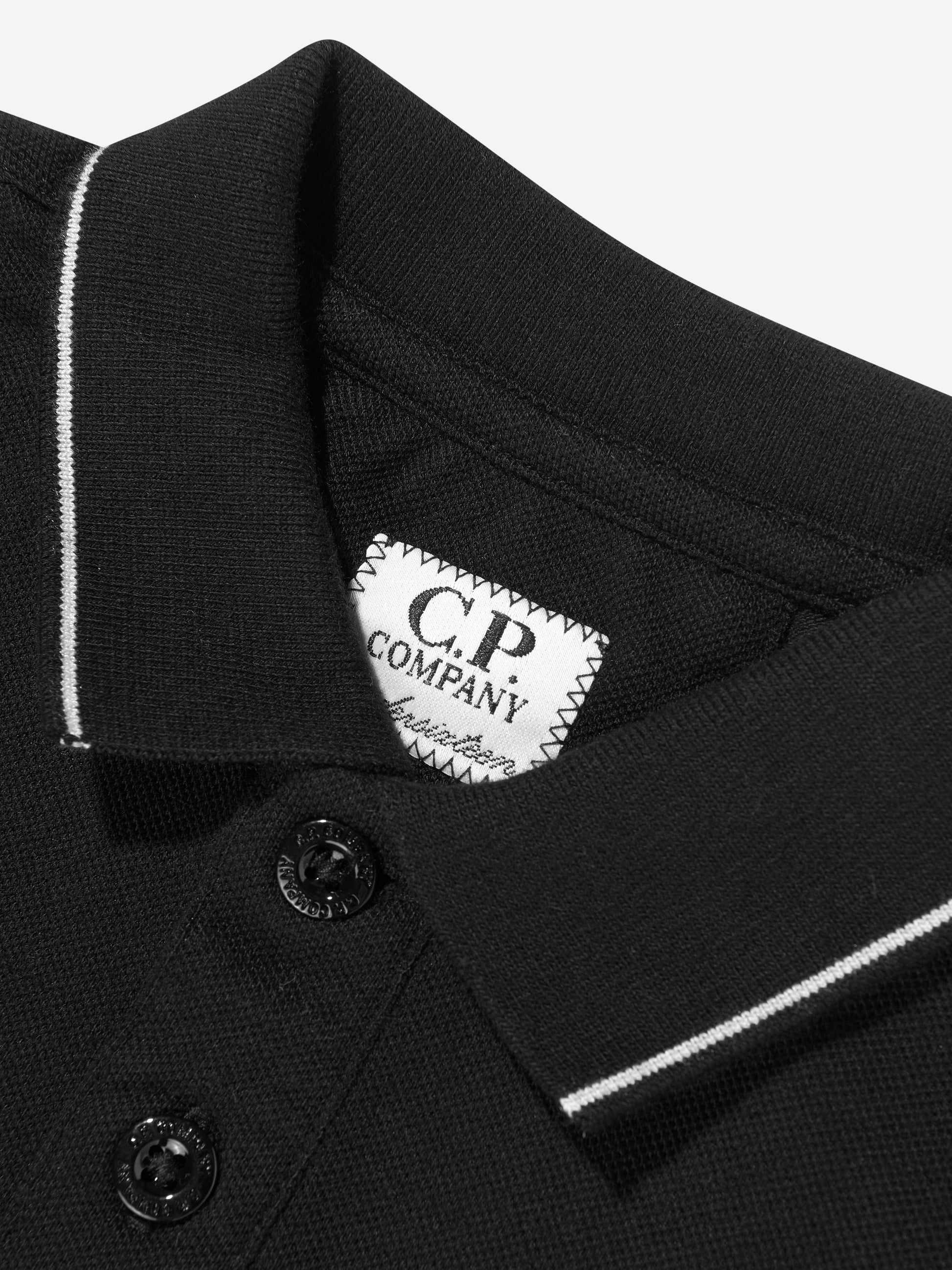 C.P. Company Boys Logo Polo Shirt in Black Childsplay Clothing