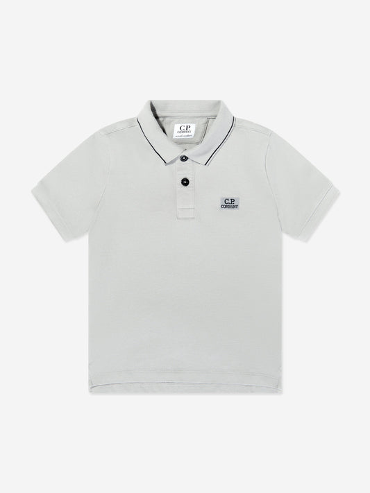 C.P. Company Boys Logo Polo Shirt in Grey Childsplay Clothing