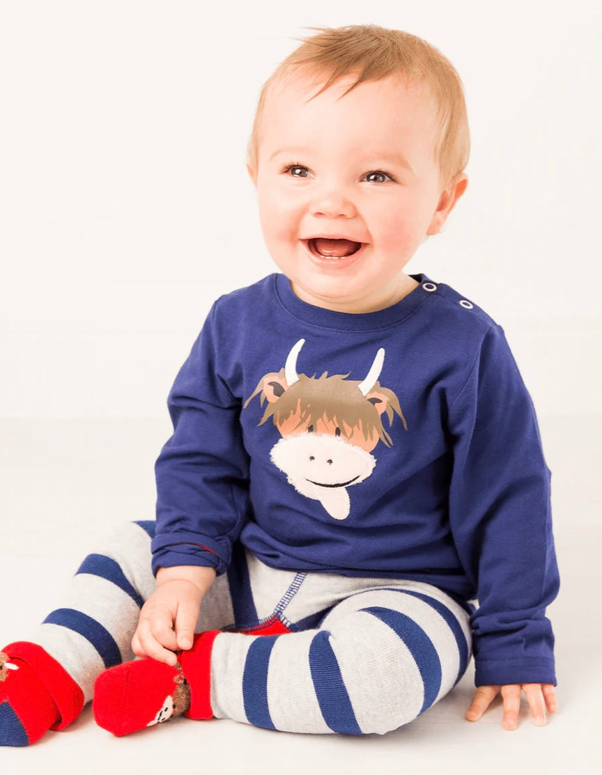 Hamish Highland Cow Top Pebble Children’s Wear