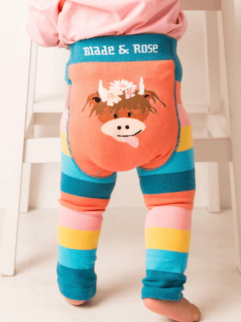 Bonnie Highland Cow Leggings Pebble Children’s Wear