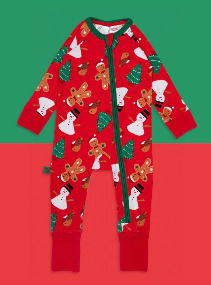 Snowman Zip-Up Romper Jumpsuit Pebble Children’s Wear